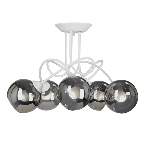 Люстра потолочная V4309-0/5PL Vitaluce чёрная серая на 5 ламп, основание белое в стиле хай-тек шар фото 4