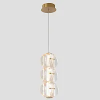 Светильник подвесной ЛЕД RICH SP12W LED Crystal Lux прозрачный на 1 лампу, основание латунь в стиле американский Светильник подвесной ЛЕД RICH SP12W LED Crystal Lux прозрачный на 1 лампу, основание латунь в стиле американский