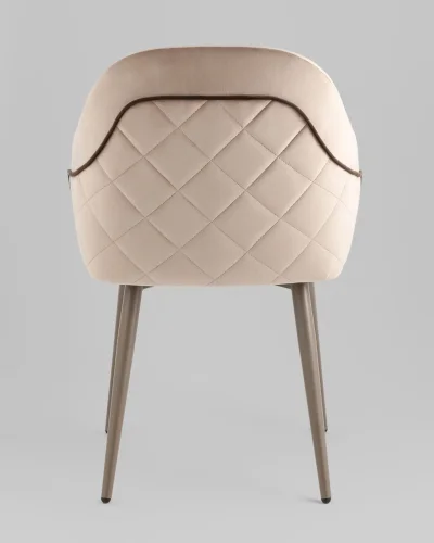 Стул Новел New велюр серо-коричневый, ножки бежево-серые УТ000039823 Stool Group, коричневый/велюр, ножки/металл/чёрный, размеры - *805**** фото 5