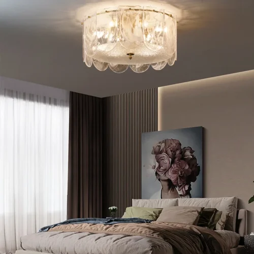 Люстра потолочная KATALINA CH D38.5 206137-23 ImperiumLoft белая на 4 лампы, основание латунь в стиле современный фото 6