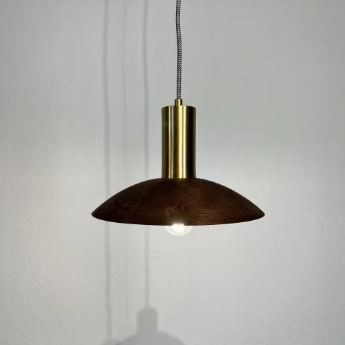 Светильник подвесной WOOD Dark brown 219479-26 ImperiumLoft коричневый 1 лампа, основание латунь в стиле скандинавский  фото 3