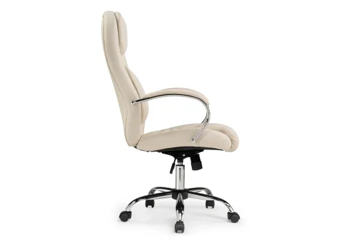 Компьютерное кресло Tron cream 15520 Woodville, кремовый/искусственная кожа, ножки/металл/хром, размеры - *1210***610*700 фото 4