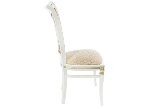 Деревянный стул Mariano молочный / патина 438326 Woodville, бежевый/ткань, ножки/массив бука/молочный, размеры - ****490*560 фото 5