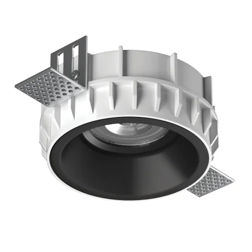 Светильник точечный Domino G214607BMOD Lightstar чёрный на 1 лампу, основание белое чёрное в стиле современный для затирки круглый Светильник точечный Domino G214607BMOD Lightstar чёрный на 1 лампу, основание белое чёрное в стиле современный для затирки круглый