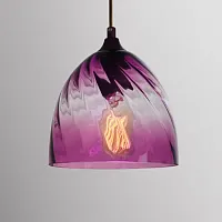 Светильник подвесной CL RIB D Purple 219470-26 ImperiumLoft розовый фиолетовый 1 лампа, основание чёрное в стиле современный выдувное