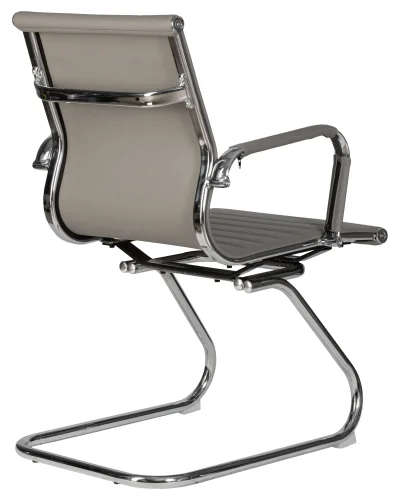 Офисное кресло для посетителей 102N-LMR CODY, цвет сиденья серый Dobrin, серый/экокожа, ножки/металл/хром, размеры - ****535*600 фото 4
