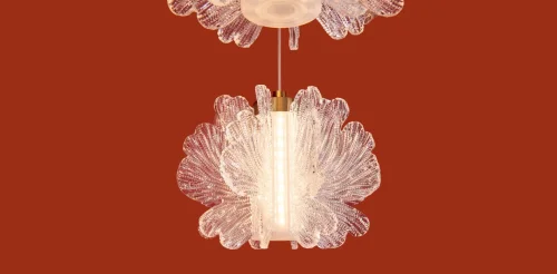 Светильник подвесной LED Flower FR5579PL-L40BS Freya прозрачный на 1 лампу, основание латунь в стиле современный каскад фото 7