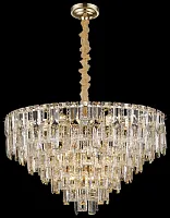 Люстра подвесная Liliana WE108.16.303 Wertmark прозрачная на 16 ламп, основание золотое в стиле классический 