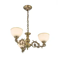 Люстра подвесная / потолочная Адриана CL405233 Citilux белая на 3 лампы, основание бронзовое в стиле классика 