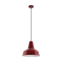 Светильник подвесной Somerton 49748 Eglo красный 1 лампа, основание красное в стиле лофт современный 