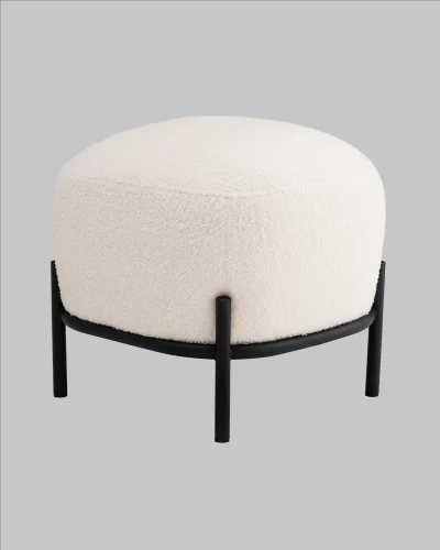 Пуф Стоун букле Fluffy молочный УТ000040879 Stool Group на 1 , основание в стиле современный фото 2