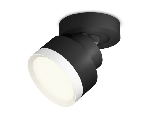 Светильник накладной XM8102001 Ambrella light белый 1 лампа, основание чёрное в стиле хай-тек круглый