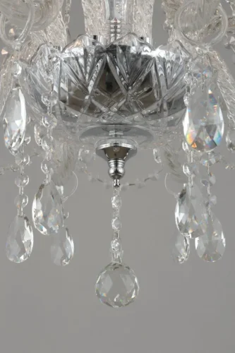 Люстра подвесная Arona OML-89403-10 Omnilux без плафона на 10 ламп, основание прозрачное хром в стиле классический  фото 4