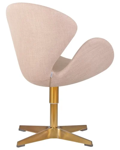 Кресло дизайнерское  69A-LMO SWAN, цвет сиденья бежевый (IF1), цвет основания золото Dobrin, бежевый/ткань, ножки/металл/золотой, размеры - ****710*600 фото 3