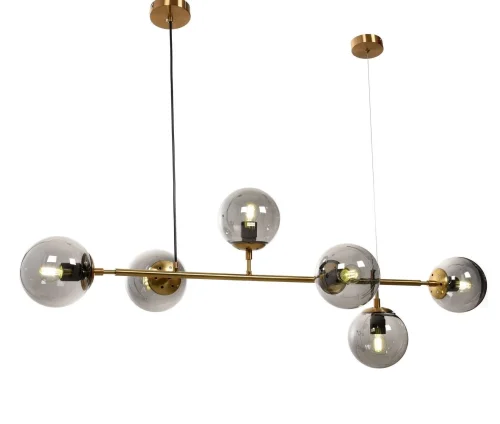 Светильник подвесной Ceredo LDP 6034-6 MD Lumina Deco серый на 6 ламп, основание бронзовое в стиле современный молекула