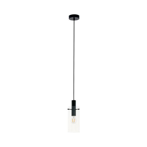 Светильник подвесной Montefino 97366 Eglo прозрачный 1 лампа, основание чёрное в стиле современный 