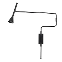 Бра LED Izzy 7031/1W Odeon Light чёрный на 1 лампу, основание чёрное в стиле минимализм для чтения гибкая ножка