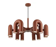 Люстра подвесная LED Канти 08465-6,06 Kink Light красная на 12 ламп, основание красное в стиле лофт современный 