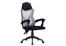 Компьютерное кресло Torino gray / black 15617 Woodville, чёрный/ткань сетка, ножки/пластик/чёрный, размеры - *1240***580*600