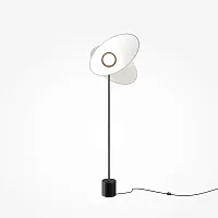Торшер LED Evolution MOD396FL-L10W3K Maytoni белый на 1 лампу, основание чёрное в стиле современный хай-тек 