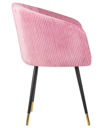 Стул обеденный 7305-LM MARY, цвет сиденья розовый (1922-16) Dobrin, розовый/велюр, ножки/металл/чёрный, размеры - ****510*510 фото 3