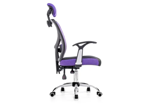 Компьютерное кресло Lody 1 фиолетовое / черное 11481 Woodville, чёрный фиолетовый/ткань, ножки/металл/хром, размеры - *1230***600*680 фото 2