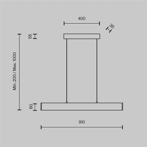 Светильник подвесной LED Step P010PL-L23B4K Maytoni чёрный на 1 лампу, основание чёрное в стиле хай-тек минимализм линейный фото 4