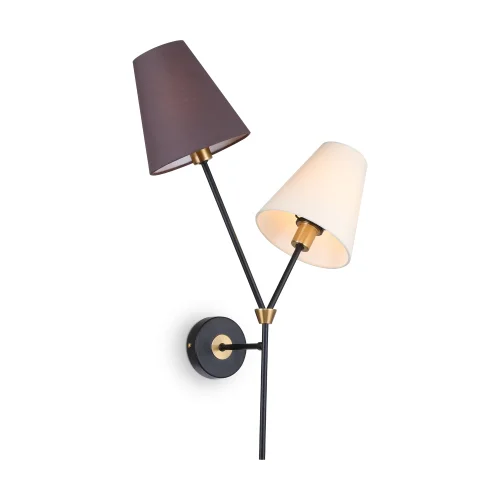 Бра Hats FR5370WL-02B Freya бежевый разноцветный коричневый на 2 лампы, основание чёрное в стиле современный 