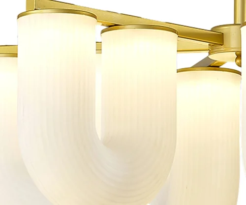 Люстра потолочная LED Нера 07679-6,33 Kink Light белая на 12 ламп, основание золотое в стиле современный арт-деко  фото 2