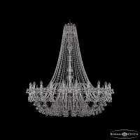 Люстра подвесная 1409/24/530/h-160 Ni Bohemia Ivele Crystal без плафона на 24 лампы, основание никель в стиле классический sp