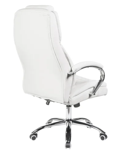 Офисное кресло для руководителей 114B-LMR CHESTER, цвет белый Dobrin, белый/экокожа, ножки/металл/хром, размеры - 1180*1250***680*730 фото 4