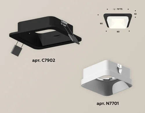 Светильник точечный Techno spot XC7902001 Ambrella light белый 1 лампа, основание чёрное в стиле современный  фото 2