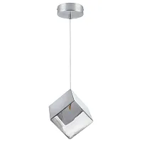 Светильник подвесной Qubica 805504 Lightstar хром прозрачный 1 лампа, основание серебряное в стиле арт-деко модерн 