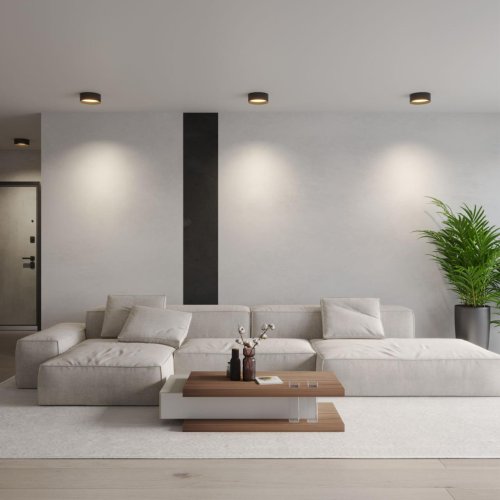 Светильник накладной LED с переключателем цветовой температуры Orbis 359599 Novotech белый чёрный на 1 лампу, основание чёрное в стиле современный хай-тек круглый фото 3