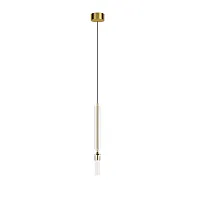 Светильник подвесной LED MOD469PL-L3BS3K Peg Maytoni прозрачный на 1 лампу, основание латунь в стиле современный минимализм Светильник подвесной LED MOD469PL-L3BS3K Peg Maytoni прозрачный на 1 лампу, основание латунь в стиле современный минимализм