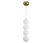 Светильник подвесной LED Мони 07627-4,01 Kink Light белый 1 лампа, основание золотое в стиле современный молекула шар