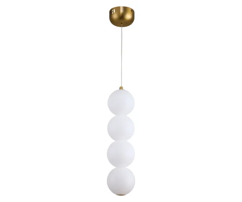 Светильник подвесной LED Мони 07627-4,01 Kink Light белый 1 лампа, основание золотое в стиле современный молекула шар