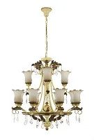 Люстра подвесная Gradara E 1.1.12.600 CA Dio D'Arte белая на 12 ламп, основание жёлтое золотое в стиле классический 