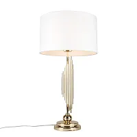 Настольная лампа Sharlota APL.738.04.01 Aployt белая 1 лампа, основание золотое металл в стиле современный 
