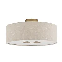 Светильник потолочный Santana M 11651-NW Nowodvorski бежевый на 1 лампу, основание золотое в стиле лофт круглый