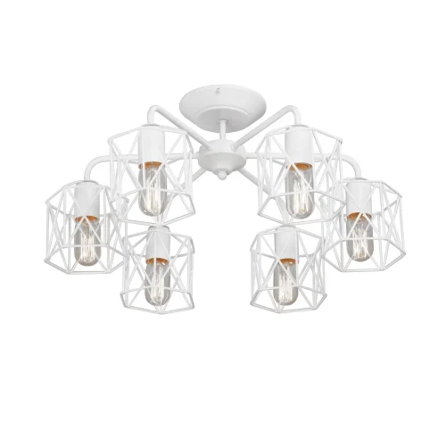 Люстра потолочная V4382-0/6PL Vitaluce без плафона на 6 ламп, основание белое в стиле лофт Люстра потолочная V4382-0/6PL Vitaluce без плафона на 6 ламп, основание белое в стиле лофт