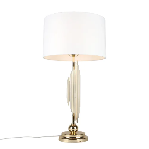 Настольная лампа Sharlota APL.738.04.01 Aployt белая 1 лампа, основание золотое металл в стиле модерн 