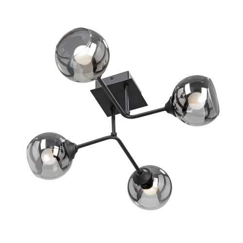 Люстра потолочная V4795-1/4PL Vitaluce чёрная серая на 4 лампы, основание чёрное в стиле хай-тек фото 4 Люстра потолочная V4795-1/4PL Vitaluce чёрная серая на 4 лампы, основание чёрное в стиле хай-тек фото 4