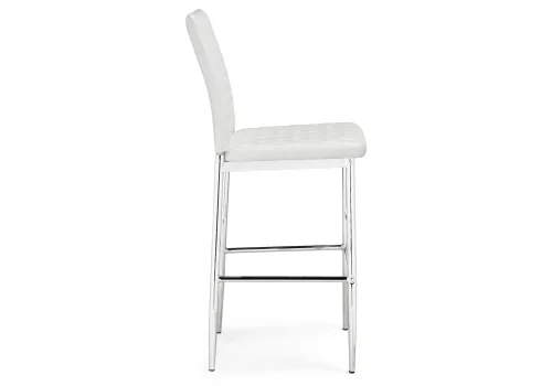 Барный стул Teon white / chrome 15513 Woodville, белый/искусственная кожа, ножки/металл/хром, размеры - *1000***410*500 фото 3