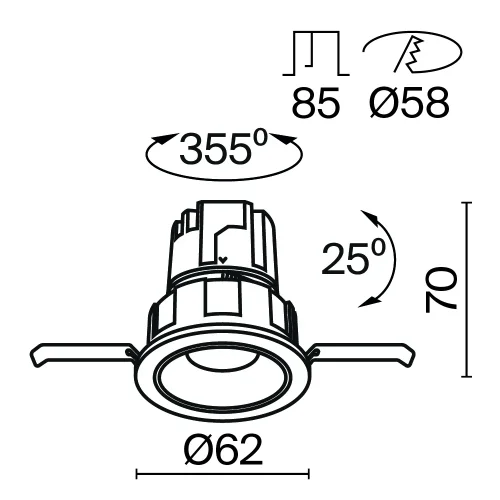 Светильник точечный LED Wise DL057-7W3K-W Maytoni белый на 1 лампу, основание белое в стиле хай-тек современный фото 8