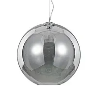 Светильник подвесной NEMO SP1 D50 FUME' Ideal Lux серый на 1 лампу, основание хром в стиле современный шар