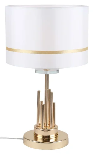 Настольная лампа Chart 1045/03/01T Stilfort белая 1 лампа, основание золотое металл в стиле современный 