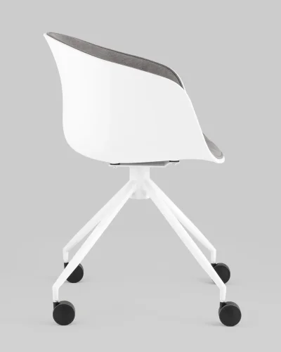Кресло офисное LIBRA, пластик белый, рогожка серый УТ000036178 Stool Group, серый/рогожка, ножки/металл/белый, размеры - *810***600*535 фото 3