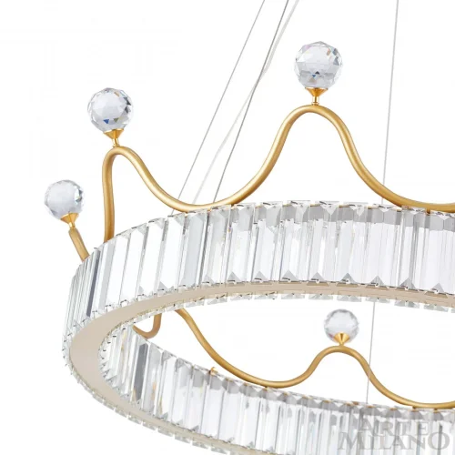 Люстра подвесная LED с пультом AM-Venezia 310322/D600 GD Arte Milano прозрачная на 1 лампу, основание латунь в стиле современный кольца с пультом фото 9