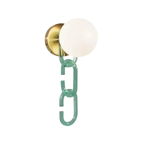 Бра Chain 10128W Green LOFT IT белый на 1 лампа, основание золотое зелёное в стиле современный  фото 3